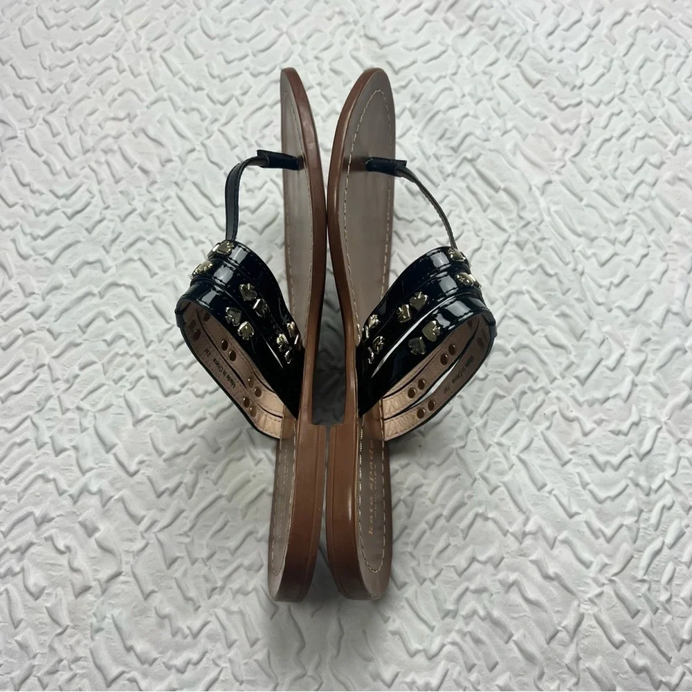 Kate Spade Carol Thong Sandals 7 Patent Leather